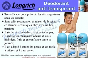 Déodorant anti transpirant antiperspirant longrich